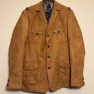 Paisley & Gray Slim Fit Brown Suede Blazer Jacket